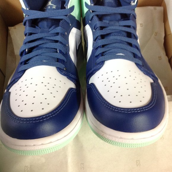 Air Jordan 1 Mid Men\'s Sneakers Mystic Navy/White/Mint Foam - USA Size: 10 main image 13